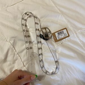 NWT Brandy Melville clear grommet belt